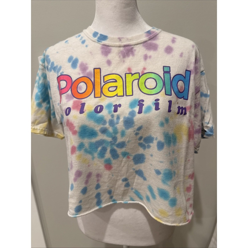Polaroid Tie-Dye Cropped Polaroid T-Shirt Size M 13/14 Colorful
